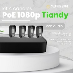 Kit 4 canales PoE 1080p Tiandy