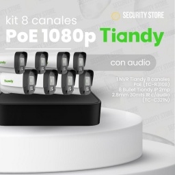Kit 8 canales PoE 1080p Tiandy
