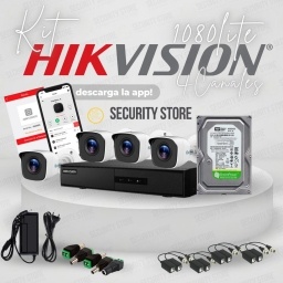 Kit 4 canales Hikvision 1080 lite (con bullet y disco de 500gb)