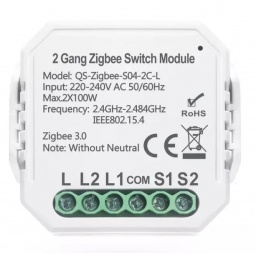 Módulo switch 2 canales para iluminación Tuya Smart